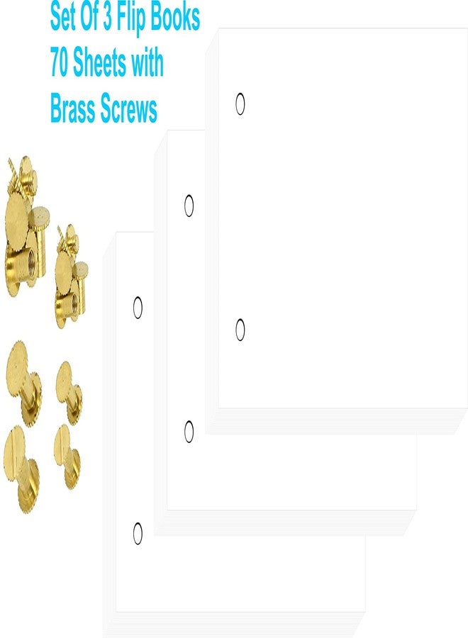 IMPRINT 2.5x4.5 inches (Small) Blank Flip Book with 2 Holes - 70 Sheets, 120 GSM Thick, Suitable for Drawing, Sketching, Drawing Paper Animation with 2 Added Screw Bolts (Pack of 3) - Image 2